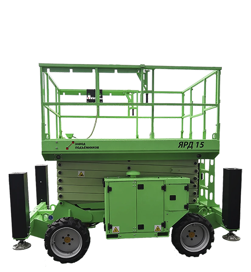 Mobile mechanised boom lift with working platform with pantograph-type boom with sliding working platform