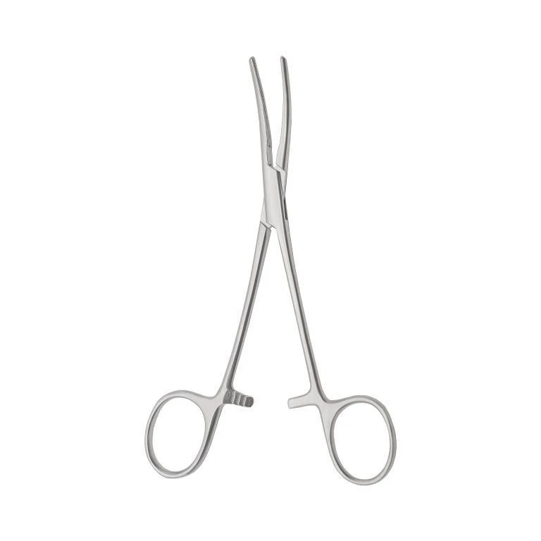 TZ-01-290-16 Healing clamp with atraumatic cutting, curved, 160 mm