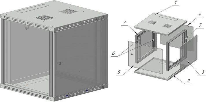 Telecommunication cabinet ??-?-12U-600x600x600-MG