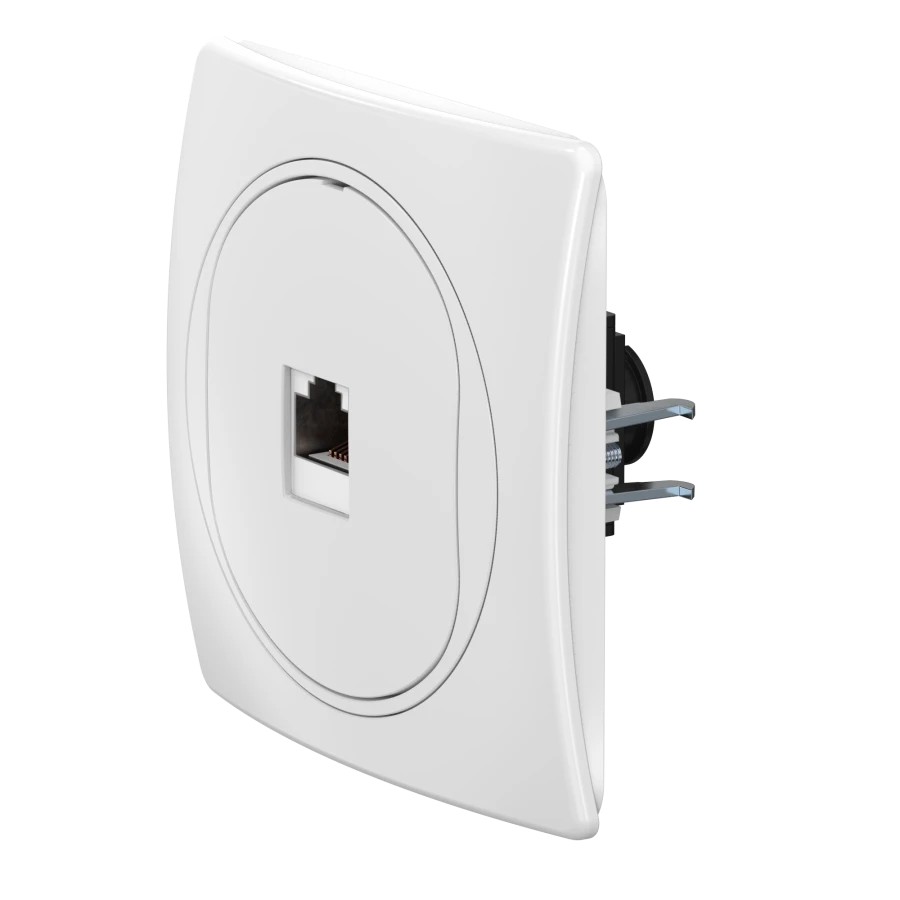 CADUCEUS ALING EON Flush-mounted computer socket with Keystone RJ45 8P8C cat.6 FTP module, white, art. no. E6150S.00 (mechanism)