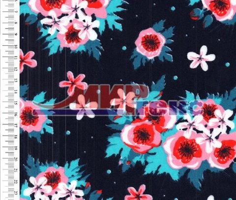 Synthetic knitted fabric (B-80%, PE-20%) printed plush one-sided looped fleece on the basis of kulirnaya glady.