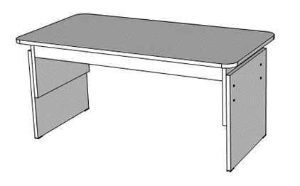 2-seater rectangular adjustable table with adjustable table top tilt