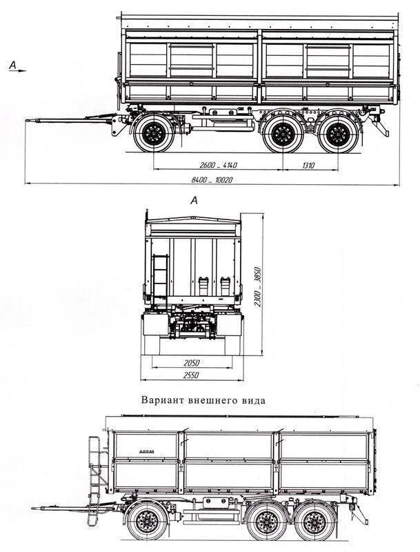 Tipper trailer 8596-42 with CEYLAN AS-1210-225-ST-OV axles with load capacity 12 tonnes