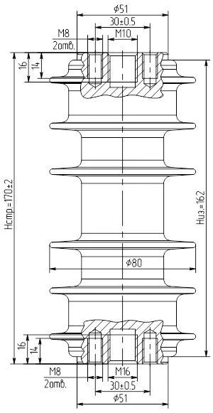 Insulator OSC 8-20-B01-2 UHL2 (T2)