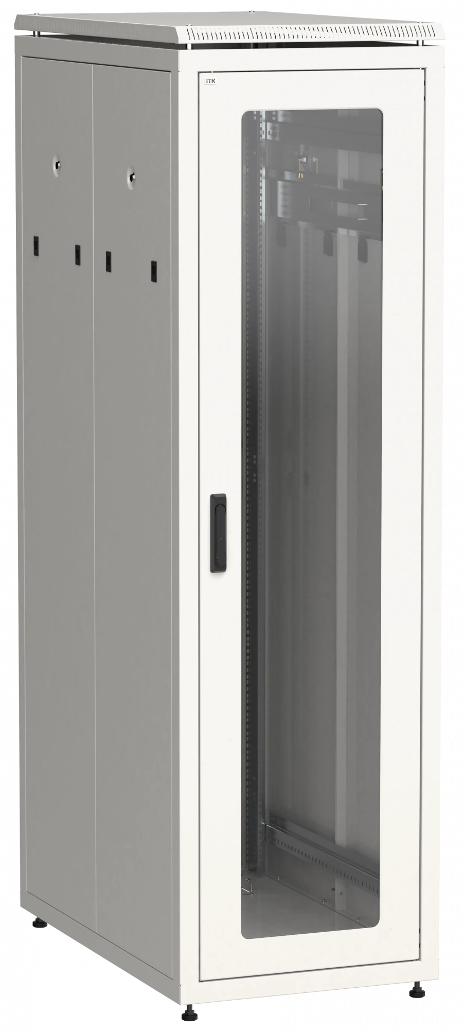 LN35-47U61-GP ITK Network cabinet 19" LINEA N 47U 600x1000 mm glass front door, rear perforated grey