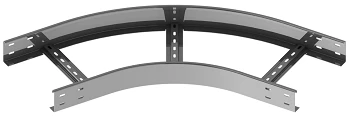 Corner radius horizontal 60 degrees of self-supporting cable girder LTI 000x00 U60, with overall dimensions from 150x100 mm up t