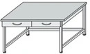 Metal-framed lab technician's table with hanging drawers SL-8(c)