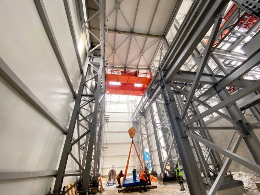 Double girder electric overhead travelling overhead travelling bridge crane in version, model X-A-Q-L-H-E.