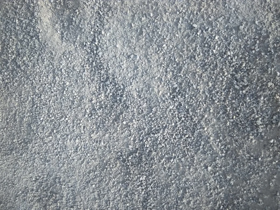 Crushed sand for road construction with grain size up to 4 mm, obtained from rock crushing sift.