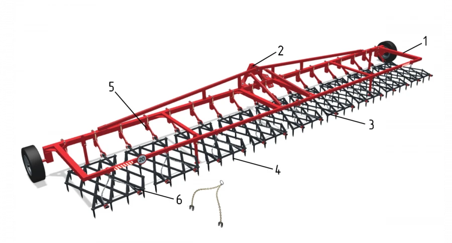 Spring harrow BNZ-9PSh
