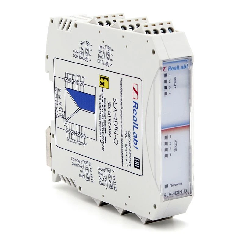 SLA-4DIN-O Intrinsically safe NAMUR standard binary signal divider converter with open drain outputs