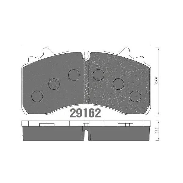 Disc pad for trucks SAF, Wabco PAN 22-1 WVA 29162