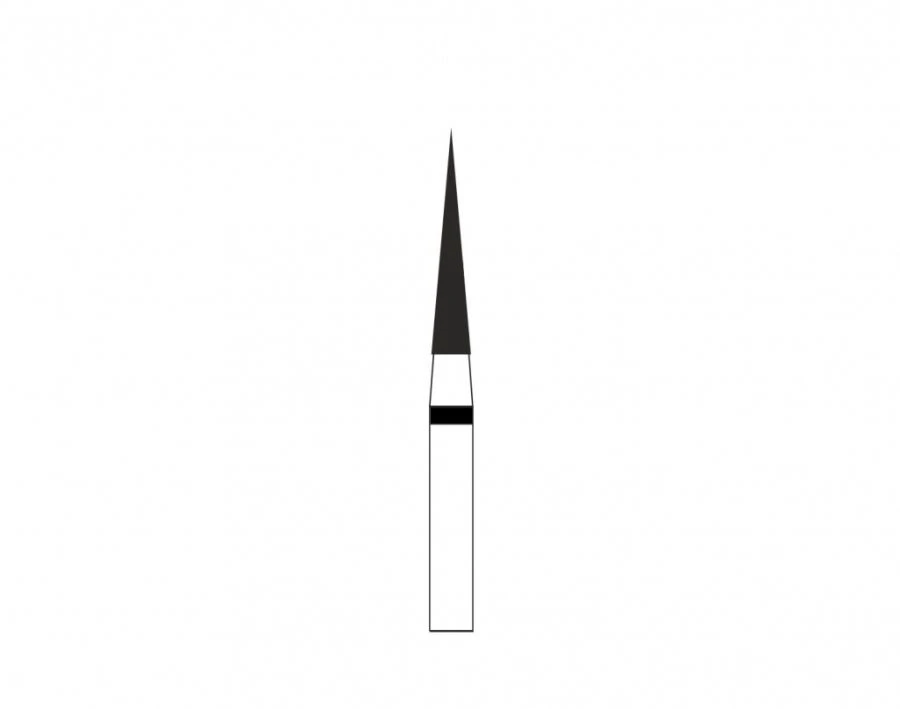 RosBel diamond-headed dental drill bits type 3 cylindrical with conical or spherical end (for fixing in straight handpieces)