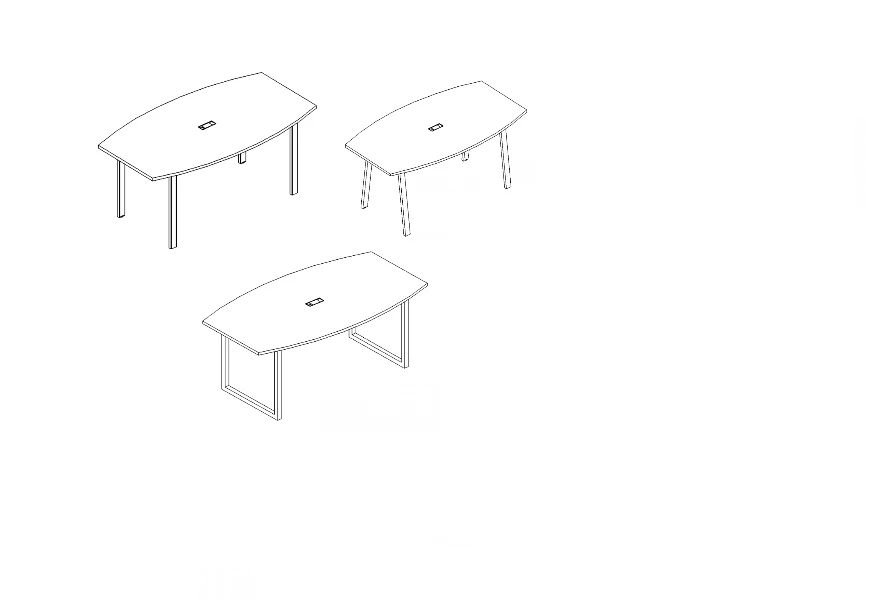 Shaped conference table top. Furniture set of "A4" series