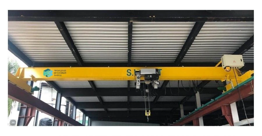 Single girder electric overhead travelling bridge crane, model KM1-A-B-C-D-E