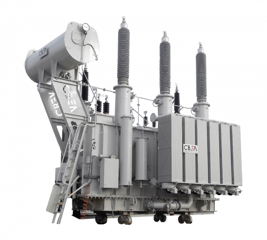 Three-phase oil-filled power transformers of TDC-265000/220-VM-UHL1 and TDC-265000/500-VM-UHL1 series.