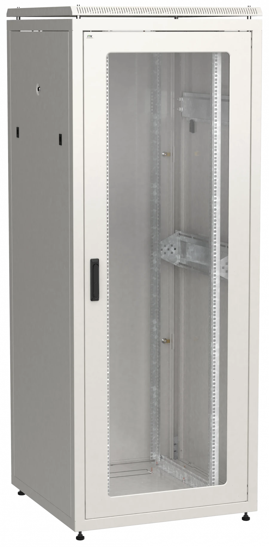 LN35-42U88-GM ITK LINEA N 42U 800x800mm glass perforated door rear metal grey.