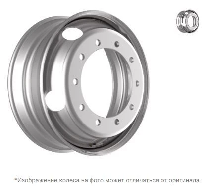 Steel truck wheel with non-detachable rim, dimension 22.5x7.50, Product No. RZB15107OE