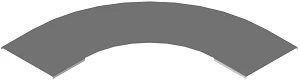 Radius cover of horizontal 90 degree corner of self-supporting cable duct KLI 000 U90, with overall dimensions from 150 mm to 10