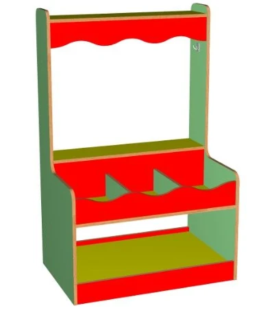 Children's wooden shop counter
