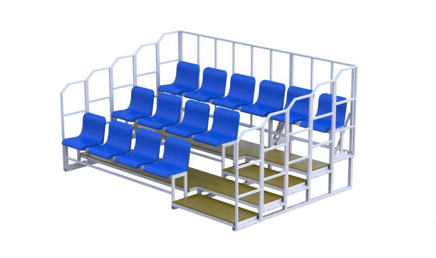 Prefabricated grandstands with metal frame
