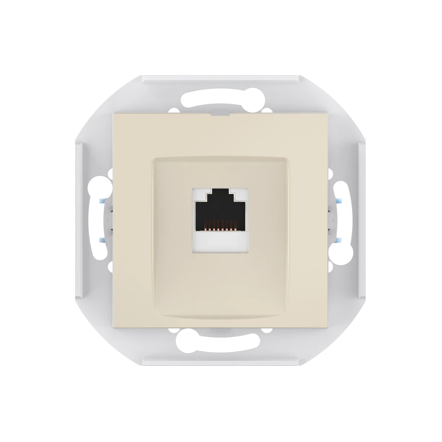 CADUCEUS ALING PRESTIGE flush-mounted computer socket with Keystone RJ45 8P8C cat.6 FTP module, beige Art. 60150S.9 (me