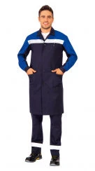 Special men's clothing for protection against static electricity, general industrial pollution and mechanical effects.
