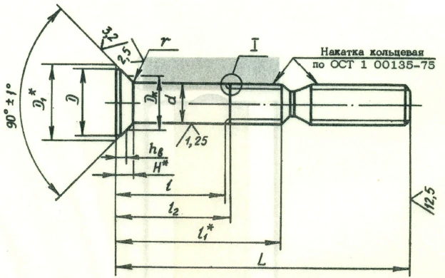 Rods of bolt rivets OST 1 11632-75