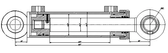 Hydraulic cylinder 1125.00.00.00.00 (100x63-280, mm), 16MPa