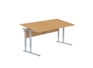 Pupil's table with two-seater height and angle adjustable table top KDG-1
