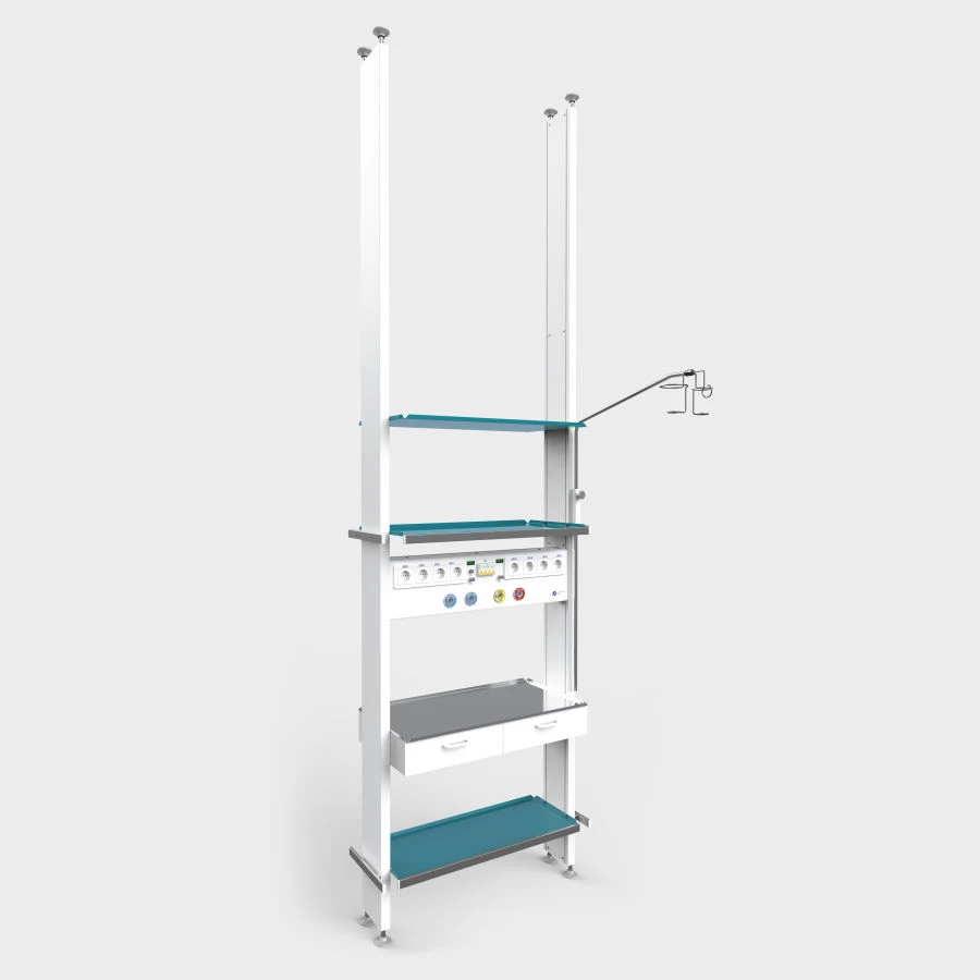 Medical consoles KR-01 with accessories, design variant:floor KR-01 (P)
