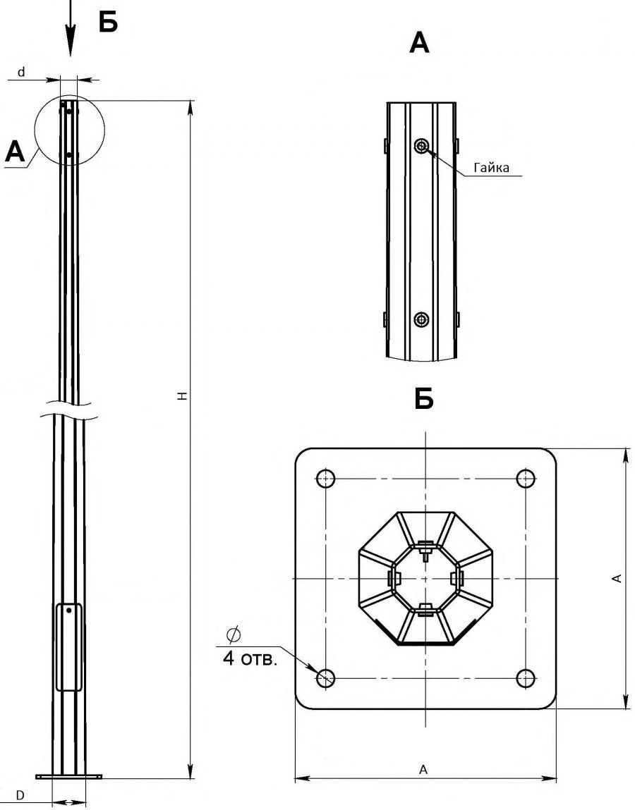 Flanged faceted non-power support