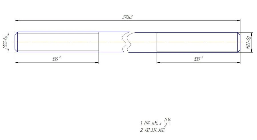 High-strength stud for fastening reinforced concrete slabs of ballastless bridge deck complete with nuts and washers, etc.