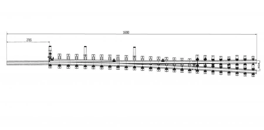 Curved frame rail with straight shank of project H01.004.2000.00