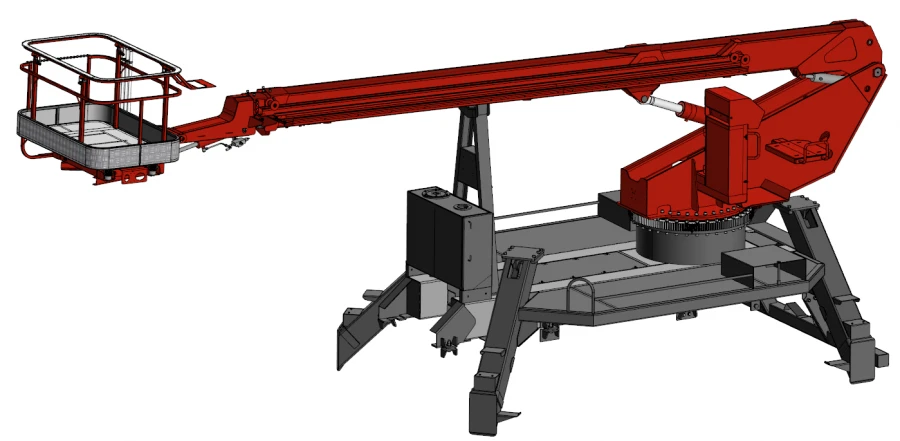 Self-propelled self-propelled boom platform lift PSS-131.18E with all-metal box section boom.