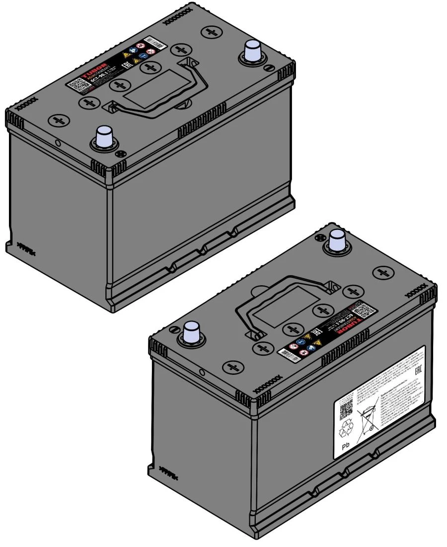 Rechargeable lead starter battery TUBOR ASIA STANDART 6ST-90.1 VL V01
