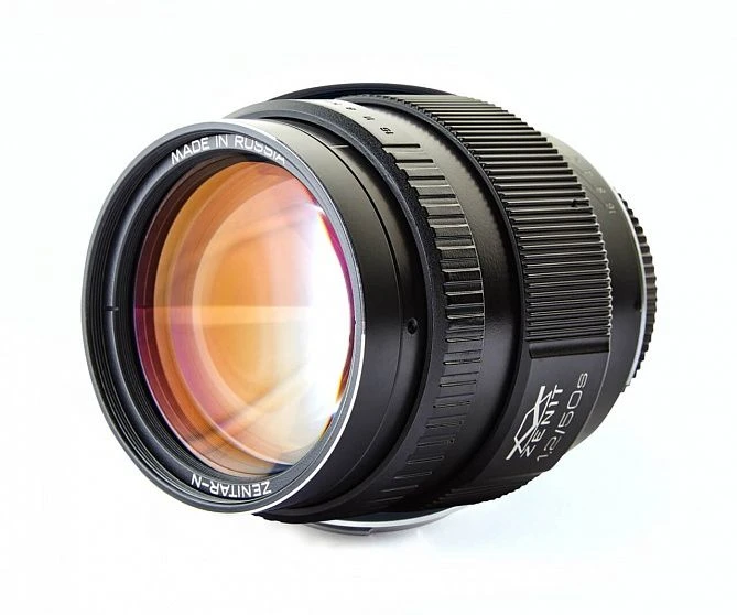 Photographic lens "MS ZENITAR 1,2/50 S" (cropped), with mount (Canon)