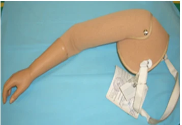 Prosthesis after shoulder dislocation with electromechanical drive and contact control system