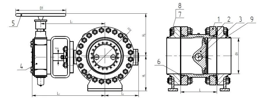Flanged regulating disc gate valve ?? DN 50-800 PN 1,6-12,5 MPa