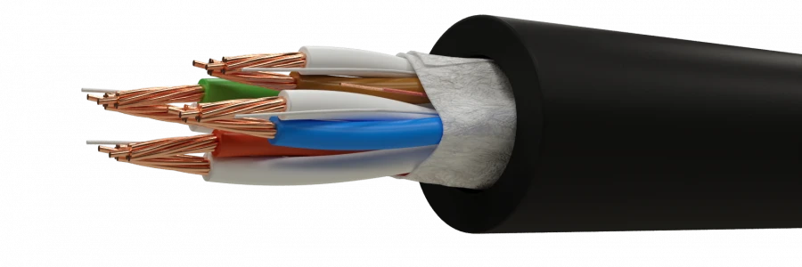 Cables for signalling and interlocking with multi-conductor polyethylene-insulated cables with water-blocking materials (WB), in
