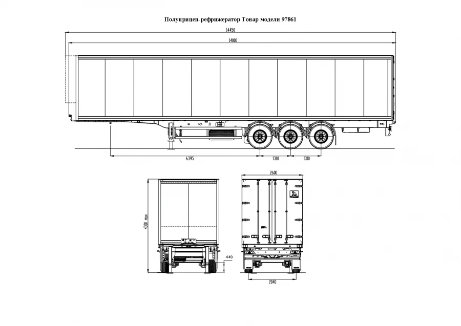 Semi-trailer-refrigerator Tonar mod. 97861 with galvanised frame with axles produced by Tonar mod.90422, 90431