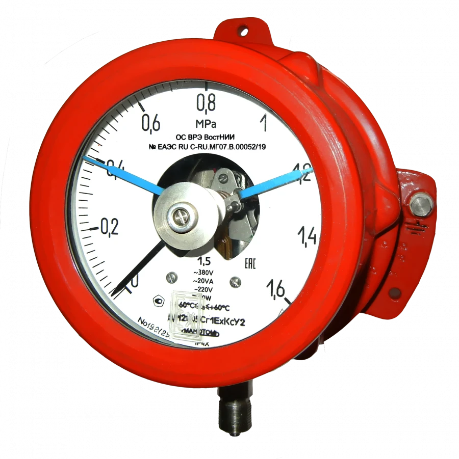 Indicating signalling manovacuum gauges DA2005Cr1Ex with explosion protection marking 1Ex d IIB T4 Gb