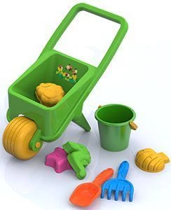 Sand Set No. 18 (wheelbarrow, rake, bucket, sea moulds (4 pcs.))