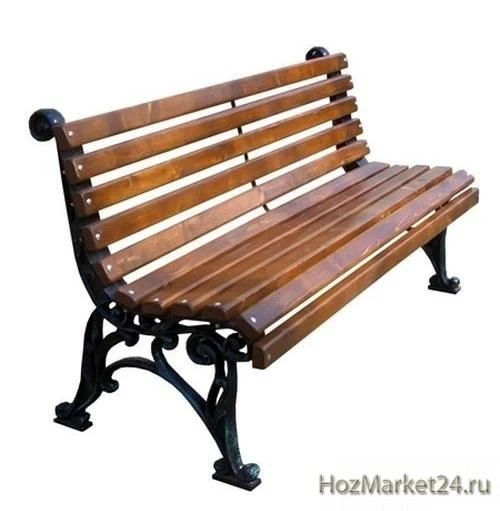 Bench with cast-iron supports and wooden deck