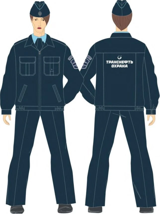 Women's office suits (jacket, trousers) for protection against mechanical effects and general industrial contamination of employ