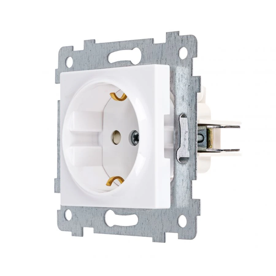 "AKSIOMA" Single socket outlet mechanism with socket socket w.c. w.c. wired. RS16-453, colour white
