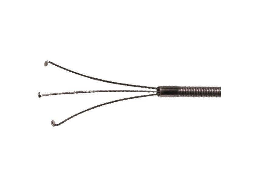 THREE-TOOTH CLAMP WITH LOOP GRIP FOR FLEXIBLE ENDOSCOPES, Ø 2,8 MM, LENGTH 1650 MM