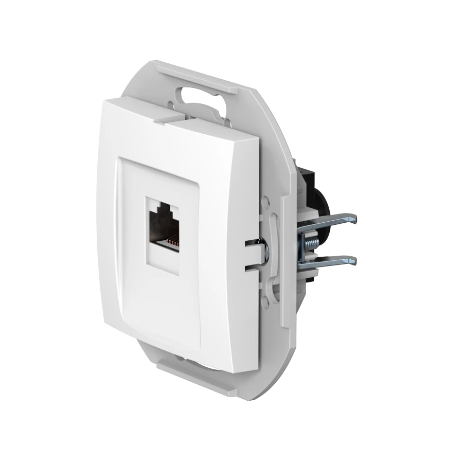 CADUCEUS ALING PRESTIGE Flush-mounted computer socket with Keystone RJ45 8P8C cat.6A UTP module, white, art. 6016.0 (fur