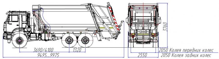 Rear-loading rubbish truck model MK-4544-19