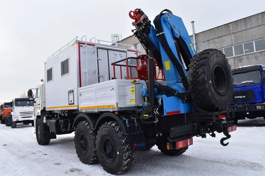 Special van with CMU produced by INMAN JSC on KAMAZ 43118-37 chassis. Mark GIRD. Type 5849GF. Modification 5849